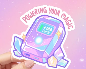 Crystal Power Bank Sticker: Waterproof Laptop, Phone, Water Bottle