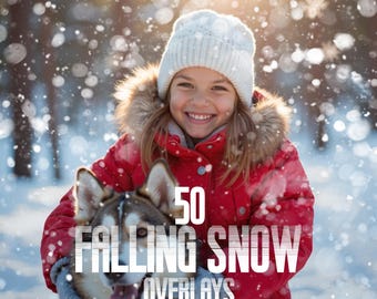 50 sobreposições de neve realistas em PNG | Efeitos fotográficos (download digital)
