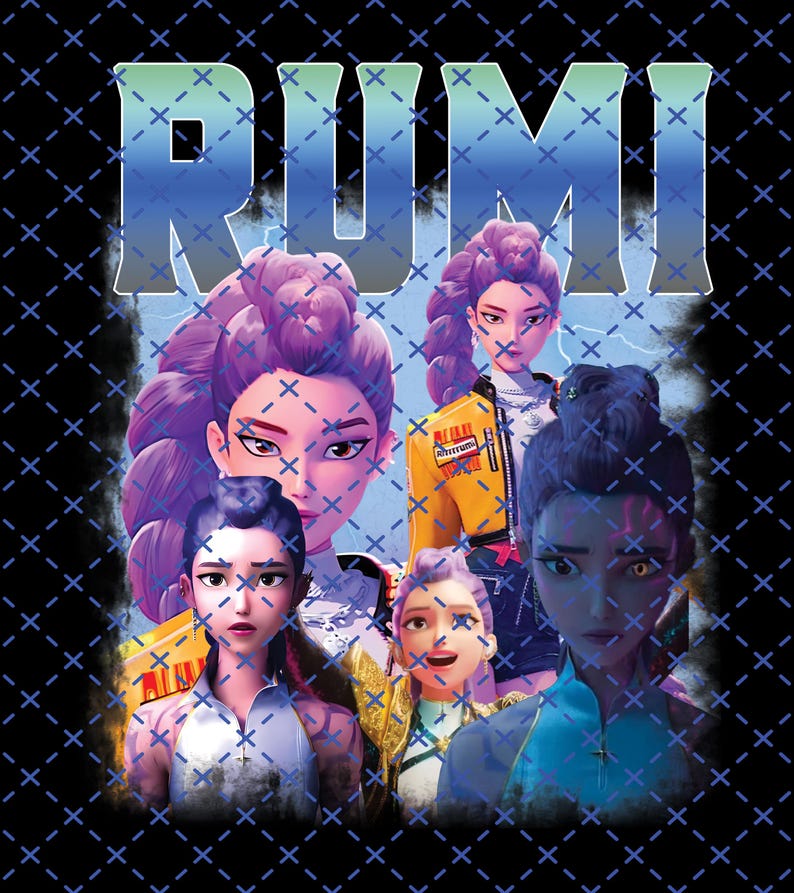 T-Shirt Enfant K-Pop Demon Hunters Huntrix Huntr/X Rumi - 100% Coton, Coupe Régulière, Taille 7-8 Ans