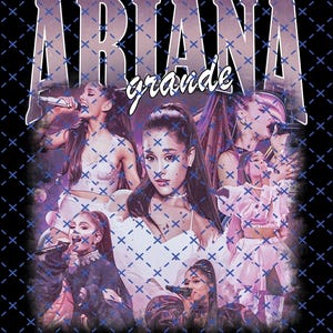 Retro Ariana Grande PNG File, Transparent Background, Vintage Bootleg Instant Download