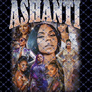 Retro Ashanti PNG-Datei, transparenten Hintergrund, Vintage Bootleg Sofortiger Download