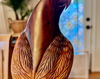 Vintage Hand Carved Wooden Eagle