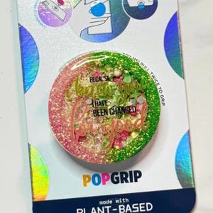 Defying Gravity Snowglobe Shaker Badge Reel or Phone Grip | Custom Popsocket