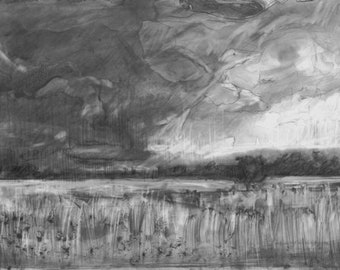 6.5 x 4.5inches, Cloud, Landscape Print on Watercolor Paper