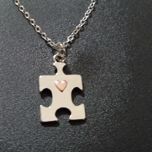 Autism Puzzle Piece Necklace/ Sterling Silver Necklace/Jigsaw Puzzle Necklace/Puzzle Pendant/Puzzle Piece Charm/Autism Necklace/Gift For Her