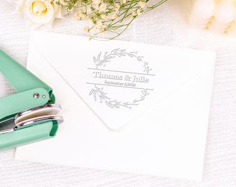 Personalized Wedding Embosser: Custom Monogram Initial Stamp