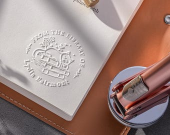 Book Embosser Personalized - Custom From the Library Of Book Stamp, Library Embosser Stamp, Ex Libris, Christmas Gifts for Book Lovers