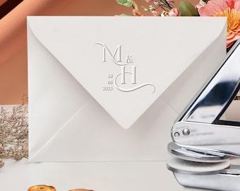 Personalized Wedding Embosser: Custom Initials, Monogram Stamp