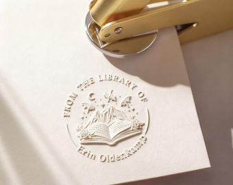 Book Embosser Personalized - Custom From the Library Of Book Stamp, Library Embosser Stamp, Ex Libris, Christmas Gifts for Book Lovers