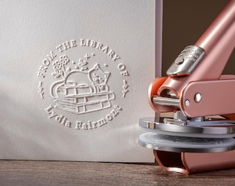 Book Embosser Personalized - Custom From the Library Of Book Stamp, Library Embosser Stamp, Ex Libris, Christmas Gifts for Book Lovers
