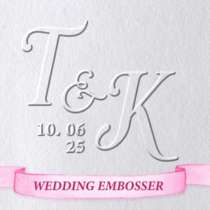 Hochzeit Prägestempel personalisiert/benutzerdefinierte Monogramm Prägestempel/Initialen Prägestempel/Einladung Prägestempel/Serviettenprägestempel/Hochzeits-Briefpapier