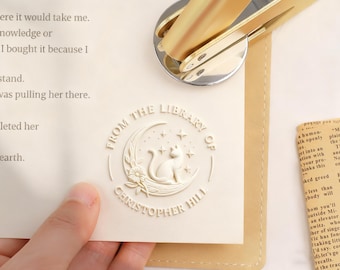 Book Embosser Personalized - Custom From the Library Of Book Stamp, Library Embosser Stamp, Ex Libris, Christmas Gifts for Book Lovers