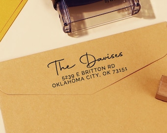 Custom Return Address Stamp – Personalized Self Inking Address Stamp for Wedding, Business, or Housewarming Gift