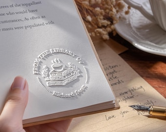 Book Embosser Personalized - Custom From the Library Of Book Stamp, Library Embosser Stamp, Ex Libris, Christmas Gifts for Book Lovers