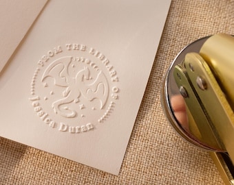 Book Embosser Personalized - Custom From the Library Of Book Stamp, Library Embosser Stamp, Ex Libris, Christmas Gifts for Book Lovers