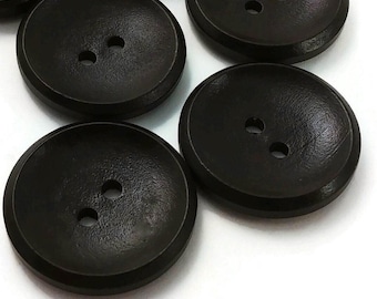25mm dark wood buttons, 1" wooden buttons, Natural brown buttons for knitting