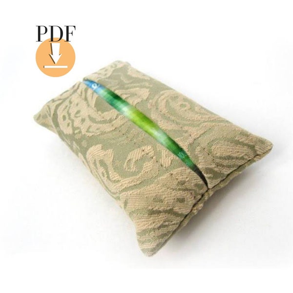 Travel pocket tissue holder tutorial, Easy Pouch PDF sewing pattern, Instant download digital pattern, Zero Waste Craft Project