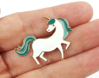 Unicorn hard enamel pin, cute brooch for unicorn lover, pin badge gift for girl, magic animal fairy lapel pin