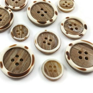 4 beige resin sewing buttons - Pick your size: 15mm, 20mm, or 25mm