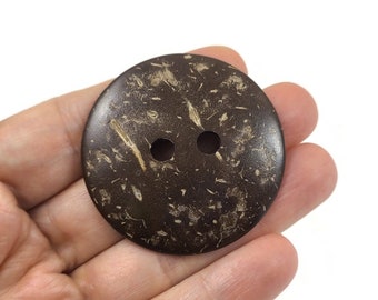 2 large coconut sewing buttons, 1 3/4 inch brown wooden buttons, 44mm big buttons for knitting