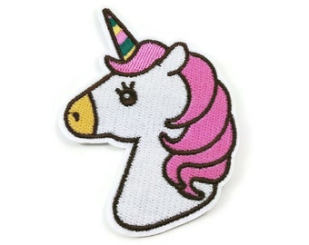 Big unicorn iron on patch, embroidered patch, kids sew on patch