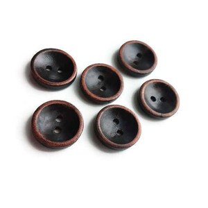 15mm brown wooden buttons, 2 holes shirt buttons, 6 small buttons for knitting image 3