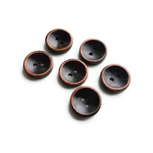 15mm brown wooden buttons, 2 holes shirt buttons, 6 small buttons for knitting image 2