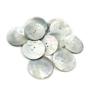 2 inch natural shell buttons, Big mother of pearl sewing buttons, 50mm extra large knitting button image 5