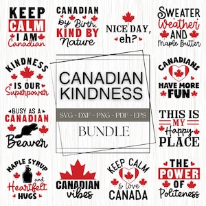 Bonté canadienne, lot SVG, fichier de découpe, PNG pour impression, téléchargement immédiat