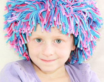 Padrão de costura infantil em PDF, peruca de lã azul faça você