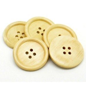 40mm wooden button, Big sewing button, Natural button for knitting