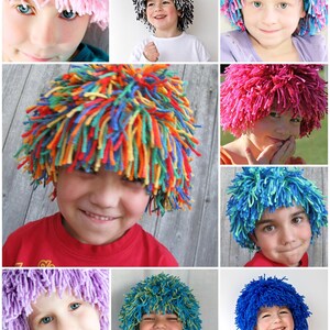 Yarn Wig Sewing Pattern, Halloween costume wig tutorial, PDF instant download digital pattern, Pattern for children and adult image 4