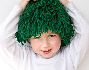 Green wig PDF Sewing Pattern, St Patricks day costume DIY, Adult and children yarn wig for party, Instant download