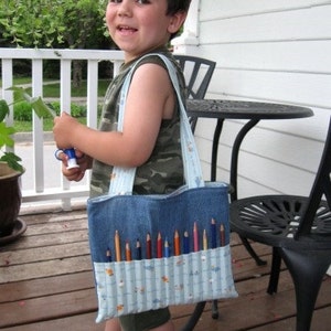 DIY Coloring Bag Sewing Pattern Art bag for children tutorial PDF download ePattern image 4