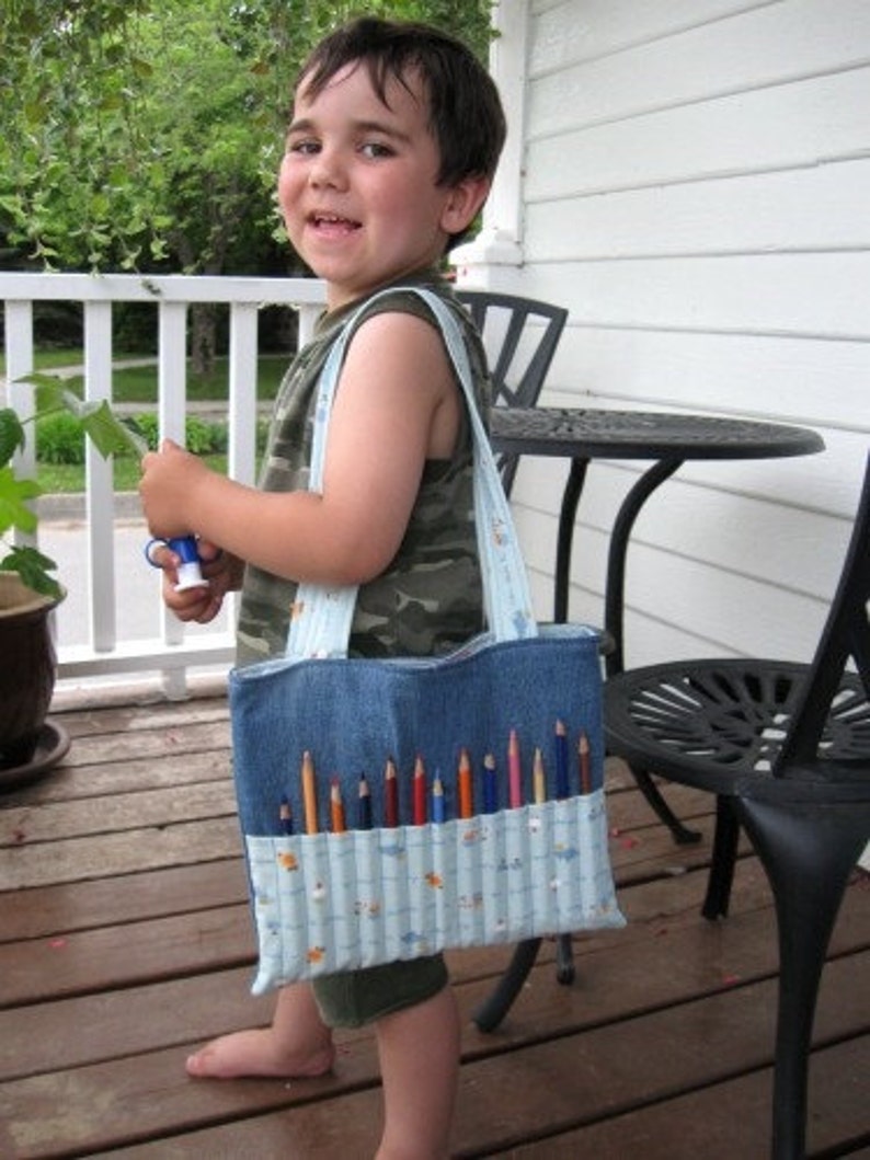 DIY Coloring Bag Sewing Pattern Art bag for children tutorial PDF download ePattern image 4