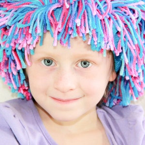 Yarn Wig Sewing Pattern, Halloween costume wig tutorial, PDF instant download digital pattern, Pattern for children and adult image 7