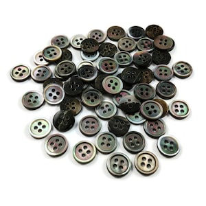 Grey Mother of Pearl Buttons, 9mm 10mm 11mm 15mm, Natural Black Lip ...