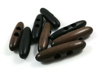 Large toggle buttons - 60mm big wooden toggle buttons - Wooden horn buttons