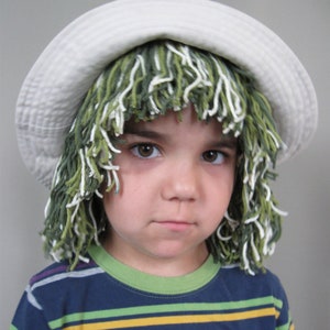 DIY yarn hair wig hat, PDF children sewing tutorial, Party and dress up costume, Instant download image 5