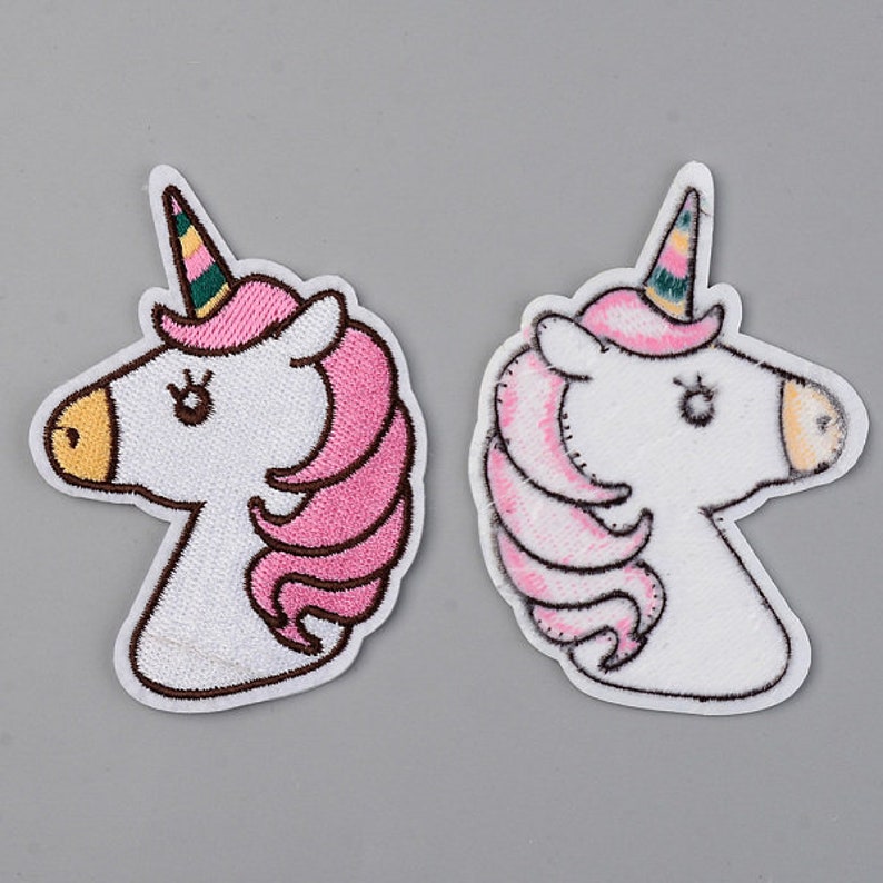 Big unicorn iron on patch, embroidered patch, kids sew on patch image 4