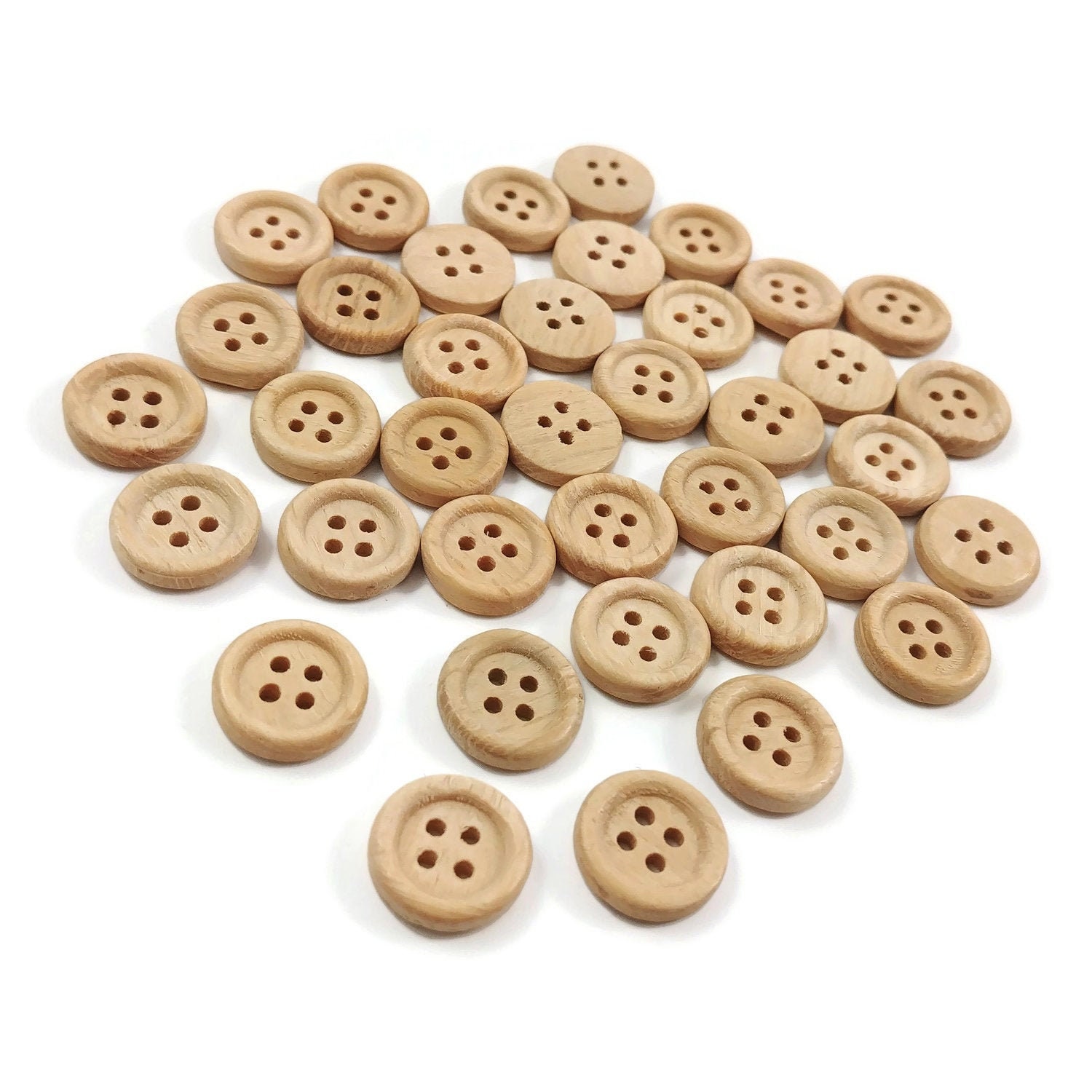 Crafters Wooden Buttons, Read Handmade With Love Buttons, 0.8 Inch