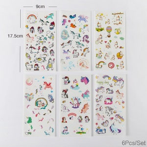 unicorn sticker pack 6 sheets of cute stickers etsy