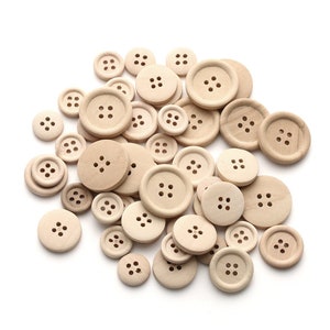 12 Natural Unfinished Wood Buttons 15mm, 20mm or 25mm - Etsy