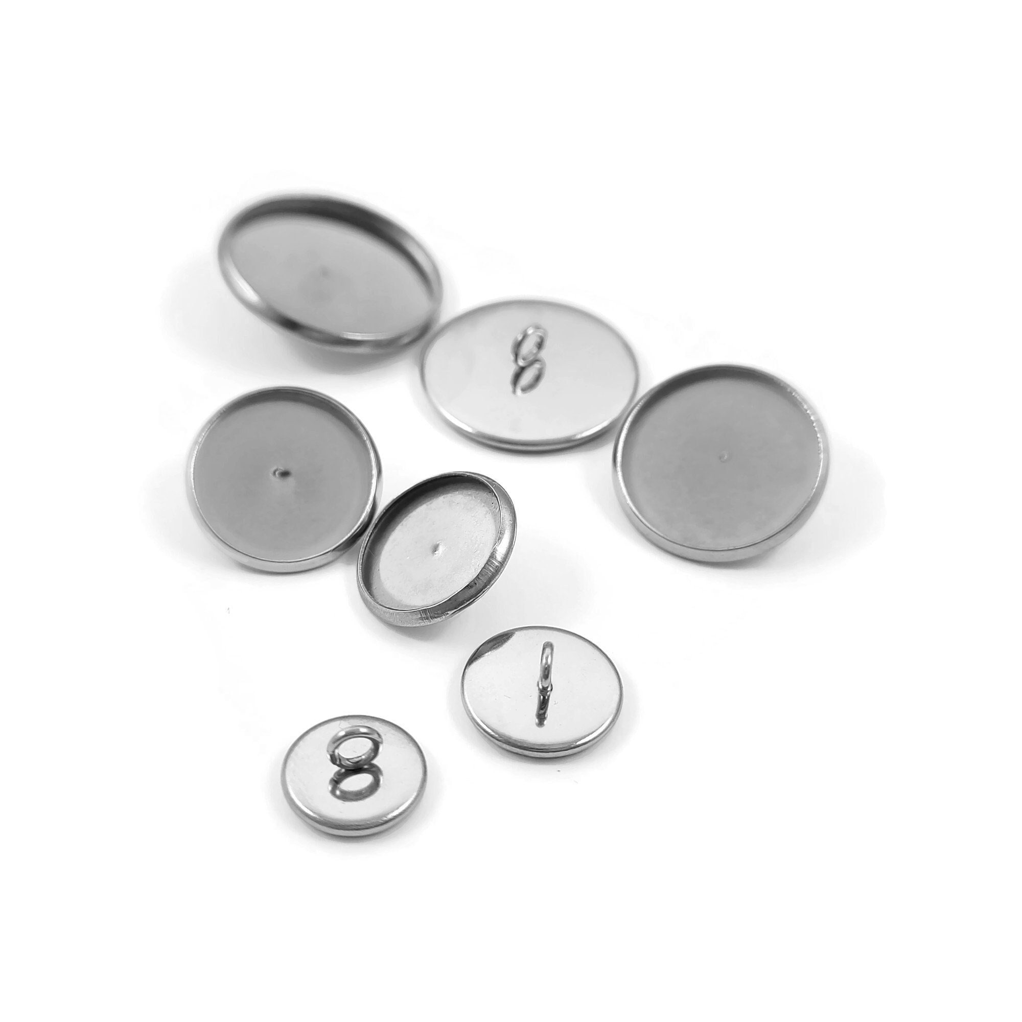 Bezel Button Image Stainless Steel Shank Button Bezel - Make You Own Buttons - Cabochon ...