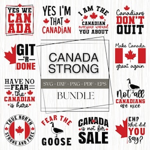 Paquete SVG de Canadá fuerte, archivo de corte, PNG para imprimir, descarga instantánea