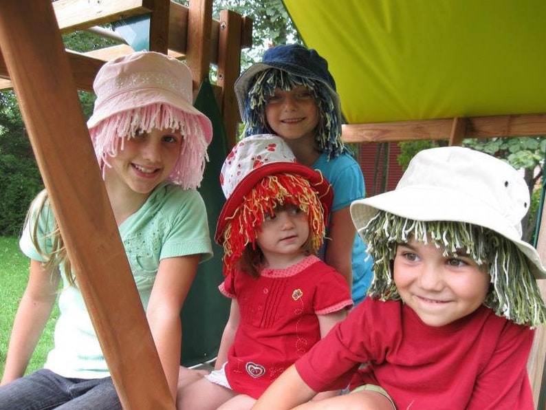 Sombrero de peluca de pelo de hilo DIY, tutorial de costura para niños en PDF, disfraz de fiesta y disfraces, descarga instantánea imagen 7