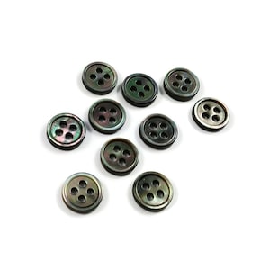 Grey Mother of Pearl Buttons, 9mm 10mm 11mm 15mm, Natural Black Lip ...