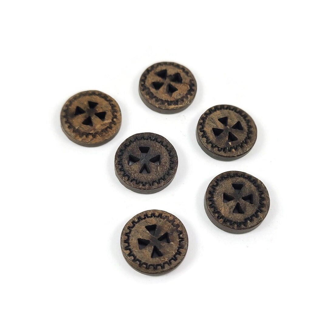 6 Rustic Coconut Buttons 13mm, Sewing and Knitting Natural Supplies - Etsy
