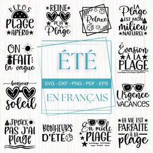 Assortiment ÉTÉ, Lot de fichiers de découpe SVG, PNG pour impression, Téléchargement instantané