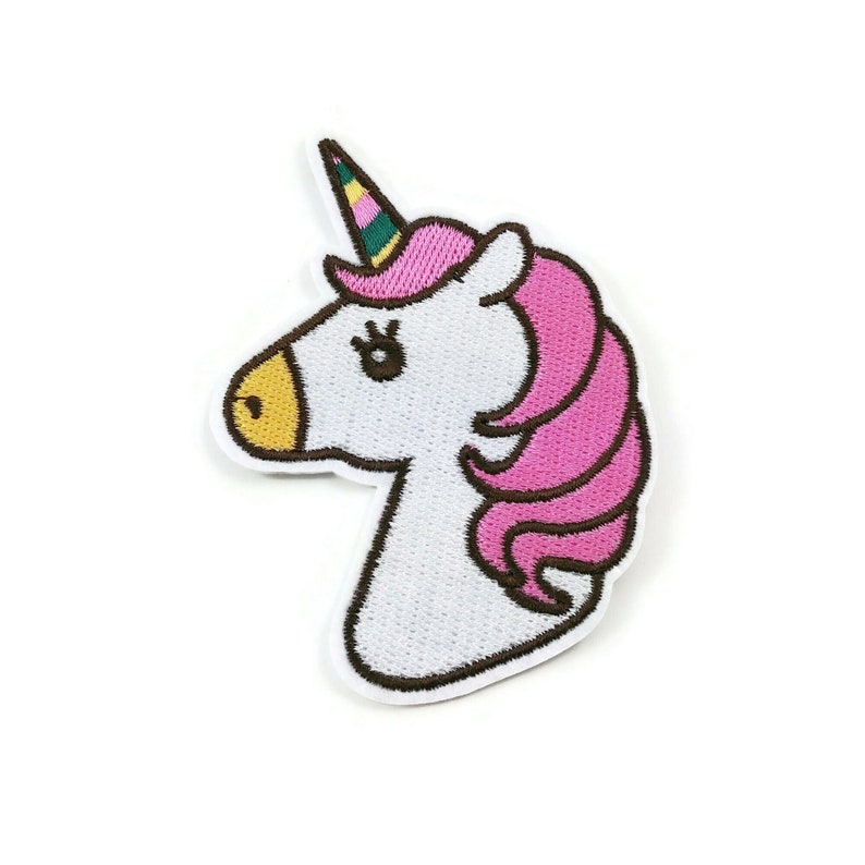 Big unicorn iron on patch, embroidered patch, kids sew on patch image 1